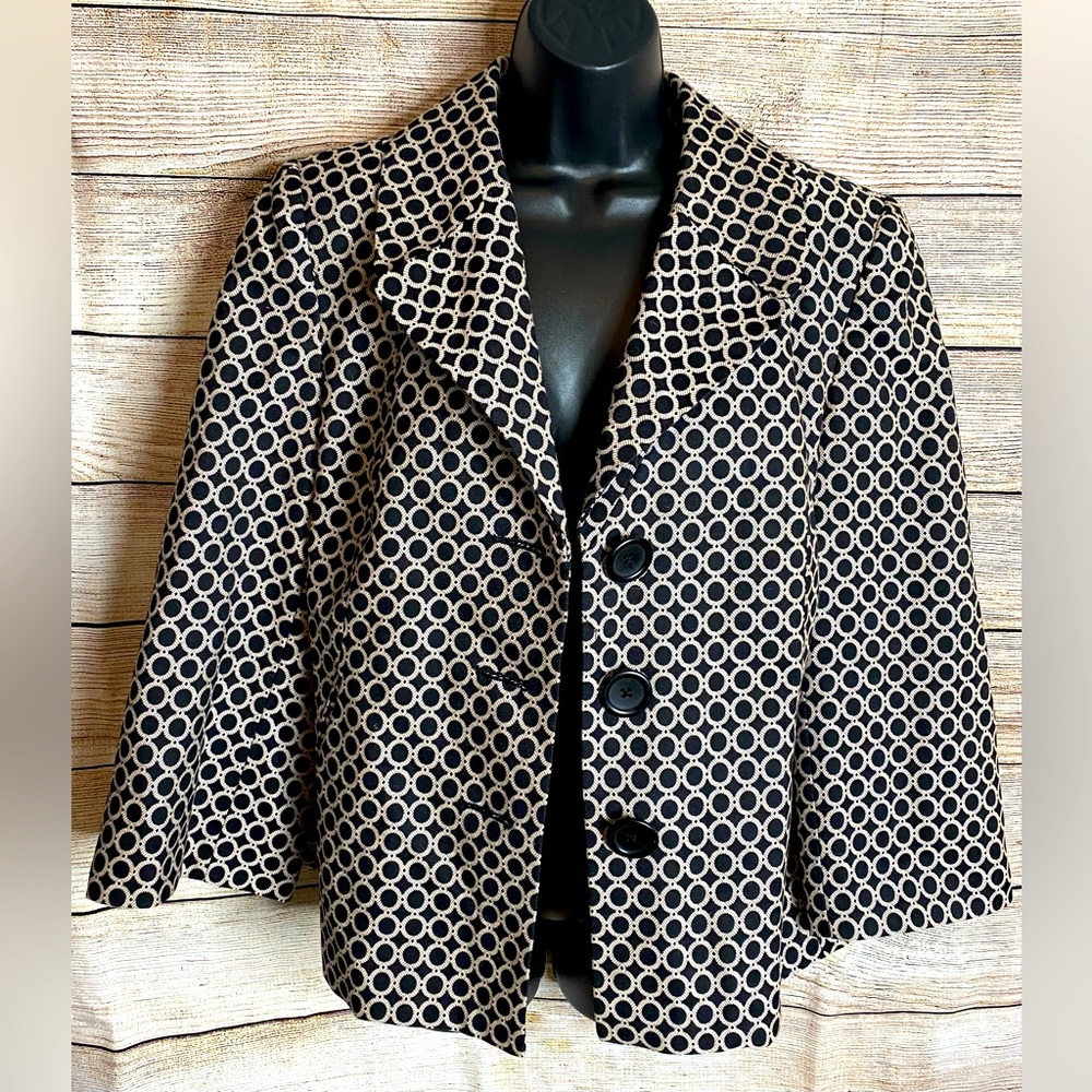 Rafaellla classic black and grey printed blazer size 12